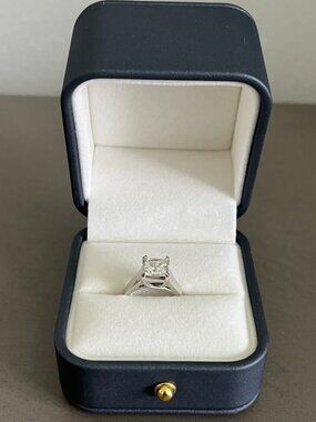 14K White Gold Ladies Solitaire 2.02ct Diamond Ring Size 5.5